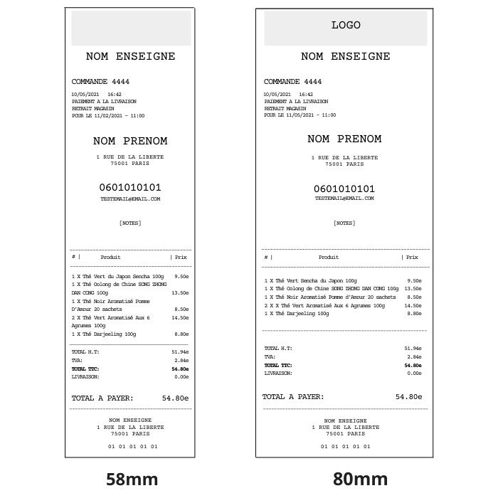 Ticket 58 vs Ticket 80mm pour préparer la commande d'une épicerie fine