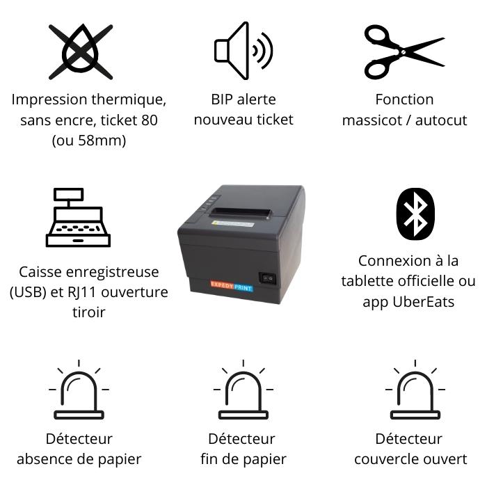 Technical characteristics of this Uber Eats Bluetooth Printer